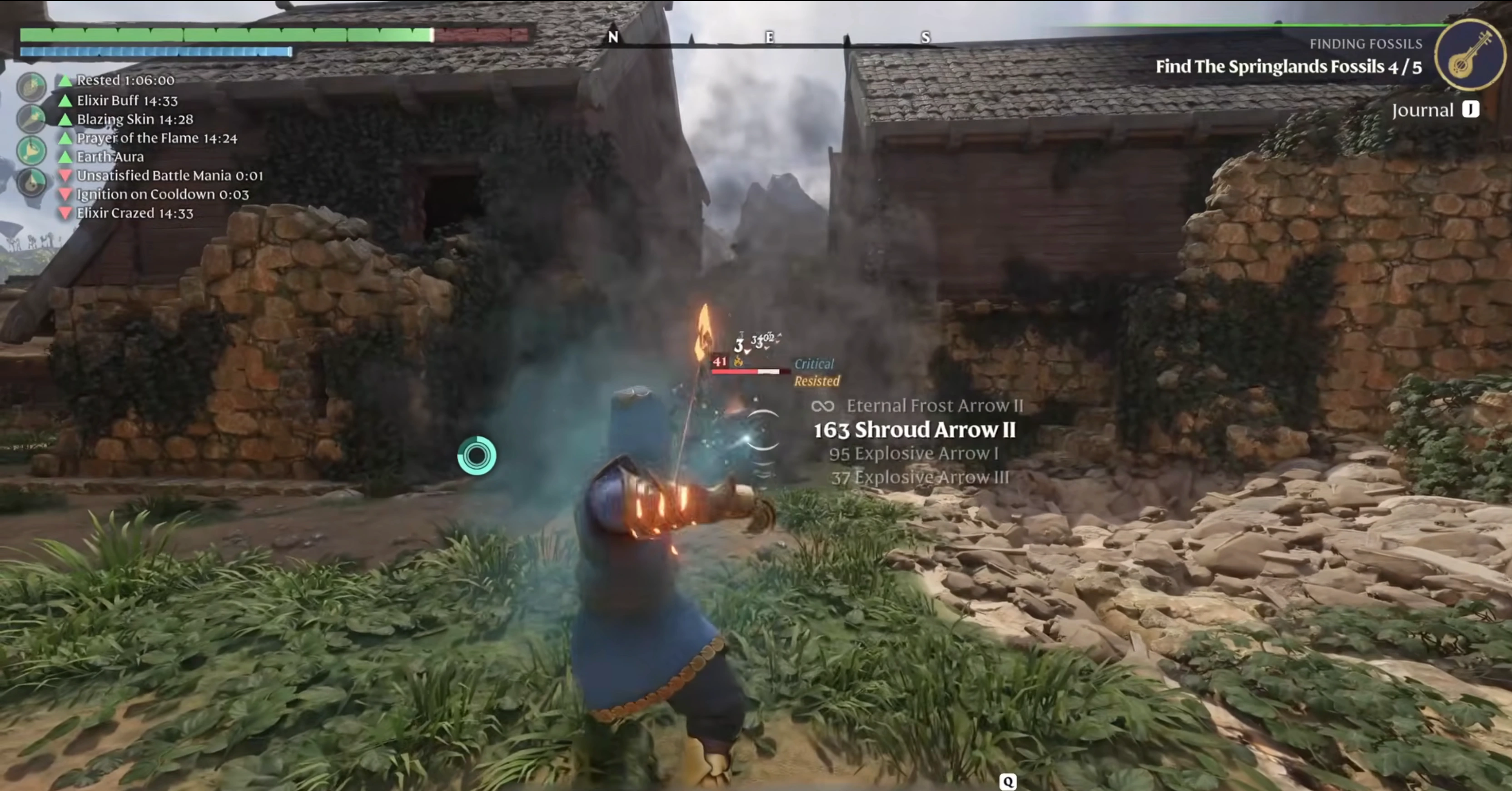 Enshrouded Archer Assassin build — dagger and bow combat with high mobility, showing Fatal Precision crit burst