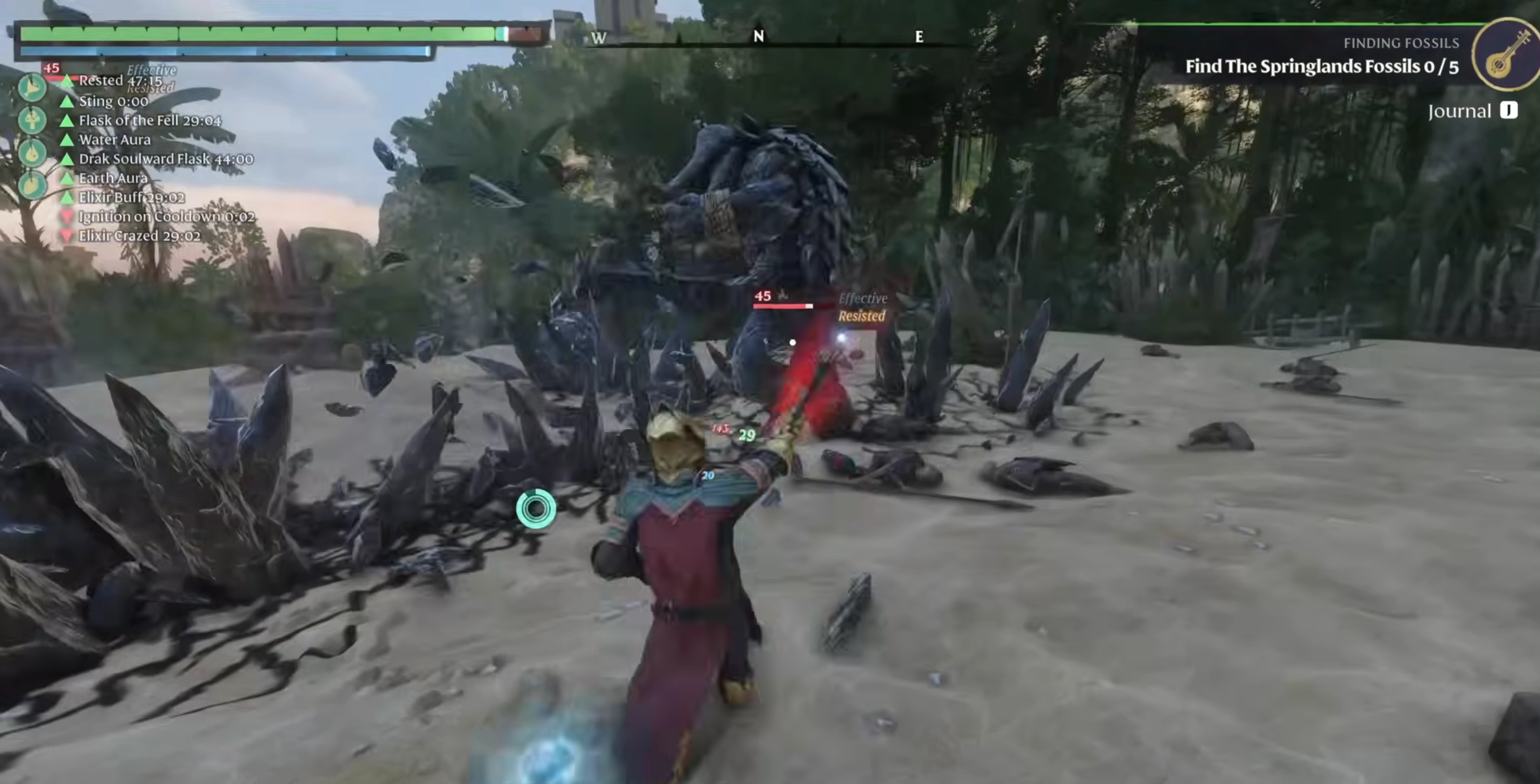 Enshrouded Mage DPS build using Ritual Tempest Wand and Shield — ranged AoE combat with Chain Hit and Mass Destruction